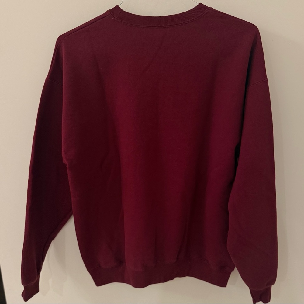 Hanes Women's Deep Red Crew Neck Sweater - Picture 2 of 3